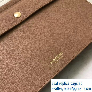 Burberry Small Leather Title Bag with Pocket Detail Brown 2019 - Click Image to Close