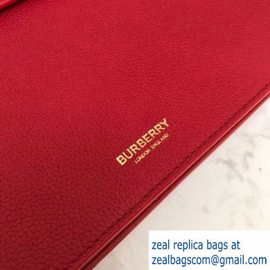 Burberry Small Leather Title Bag with Pocket Detail Red 2019