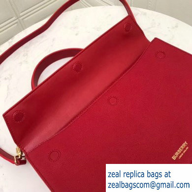Burberry Small Leather Title Bag with Pocket Detail Red 2019