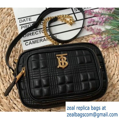 Burberry Small Quilted Lambskin Camera Bag Black 2019