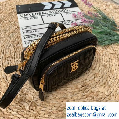 Burberry Small Quilted Lambskin Camera Bag Black 2019