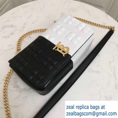 Burberry Small Quilted Lambskin Lola Bag Colour Block Black/White 2019 - Click Image to Close