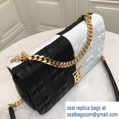 Burberry Small Quilted Lambskin Lola Bag Colour Block Black/White 2019 - Click Image to Close