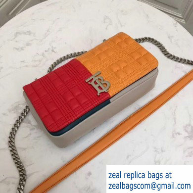 Burberry Small Quilted Lambskin Lola Bag Colour Block Red/Orange 2019