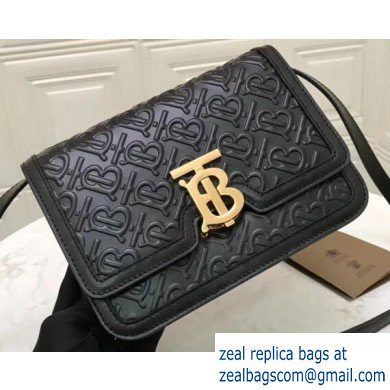 Burberry Small Quilted Monogram Lambskin TB Bag Black 2019