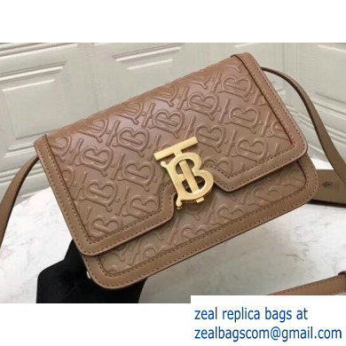 Burberry Small Quilted Monogram Lambskin TB Bag Camel 2019 - Click Image to Close