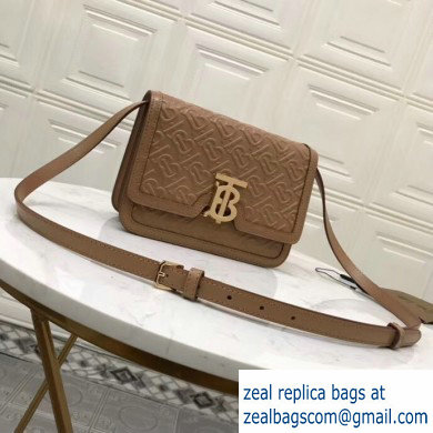 Burberry Small Quilted Monogram Lambskin TB Bag Camel 2019