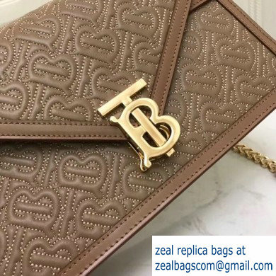 Burberry Small Quilted Monogram TB Envelope Clutch Bag Camel 2019 - Click Image to Close