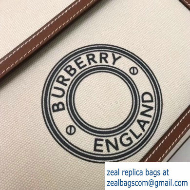 Burberry Small Two-tone Canvas and Leather Pocket Bag Brown 2019