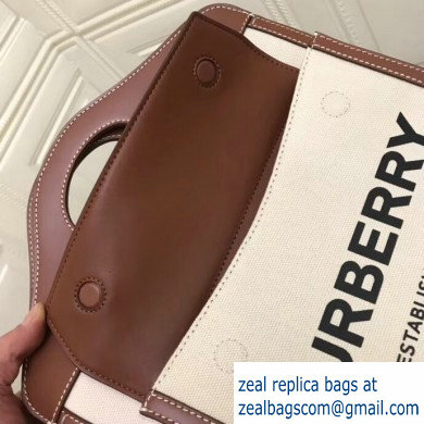 Burberry Small Two-tone Canvas and Leather Pocket Bag Horseferry Print 2019 - Click Image to Close