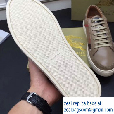 Burberry Vintage Check and Suede Men's Sneakers Beige 01 2019 - Click Image to Close