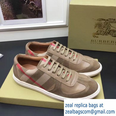 Burberry Vintage Check and Suede Men's Sneakers Beige 02 2019 - Click Image to Close