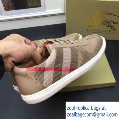 Burberry Vintage Check and Suede Men's Sneakers Beige 02 2019 - Click Image to Close