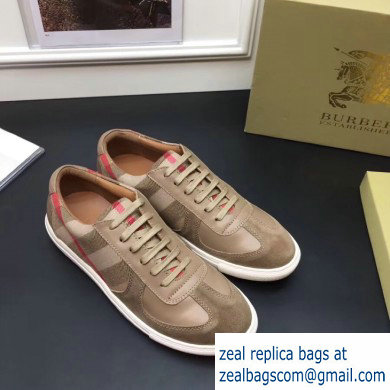 Burberry Vintage Check and Suede Men's Sneakers Beige 02 2019 - Click Image to Close