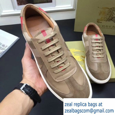 Burberry Vintage Check and Suede Men's Sneakers Beige 02 2019 - Click Image to Close