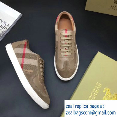 Burberry Vintage Check and Suede Men's Sneakers Beige 02 2019 - Click Image to Close