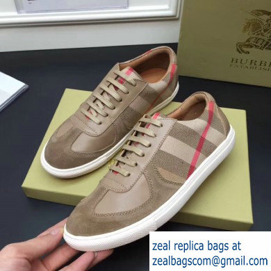 Burberry Vintage Check and Suede Men's Sneakers Beige 02 2019 - Click Image to Close