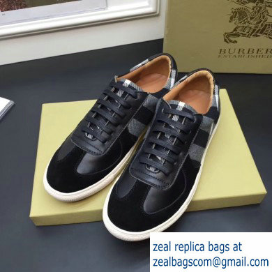 Burberry Vintage Check and Suede Men's Sneakers Black 02 2019 - Click Image to Close
