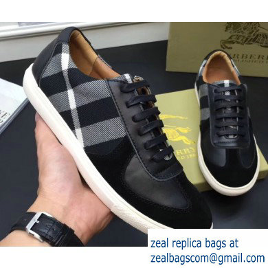 Burberry Vintage Check and Suede Men's Sneakers Black 02 2019