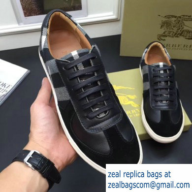 Burberry Vintage Check and Suede Men's Sneakers Black 02 2019 - Click Image to Close