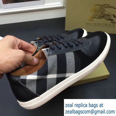 Burberry Vintage Check and Suede Men's Sneakers Black 02 2019 - Click Image to Close