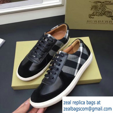 Burberry Vintage Check and Suede Men's Sneakers Black 02 2019
