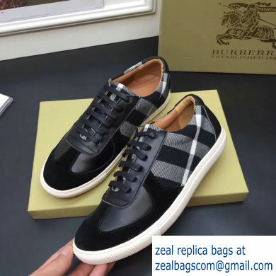 Burberry Vintage Check and Suede Men's Sneakers Black 02 2019 - Click Image to Close