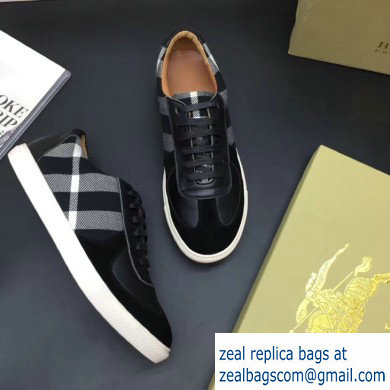 Burberry Vintage Check and Suede Men's Sneakers Black 02 2019