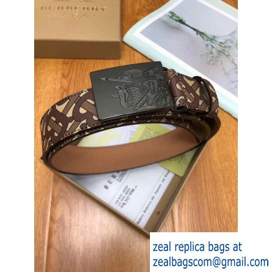 Burberry Width 3.5cm Monogram Stripe E-canvas and Leather Belt BUR27