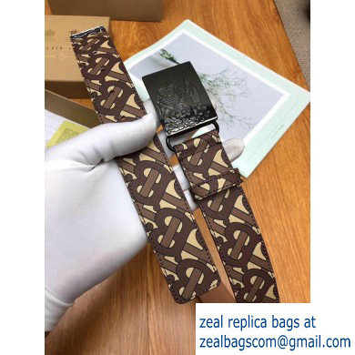Burberry Width 3.5cm Monogram Stripe E-canvas and Leather Belt BUR27