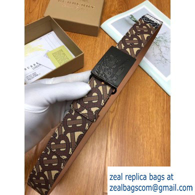 Burberry Width 3.5cm Monogram Stripe E-canvas and Leather Belt BUR27