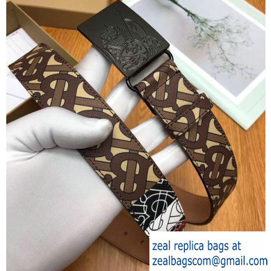 Burberry Width 3.5cm Monogram Stripe E-canvas and Leather Belt BUR27