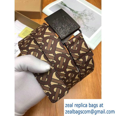 Burberry Width 3.5cm Monogram Stripe E-canvas and Leather Belt BUR27