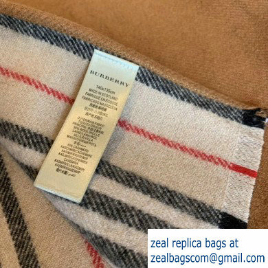 Burberry Wool and Cashmere Blanket Poncho Check/Caramel 2019 - Click Image to Close