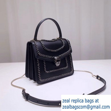 Bvlgari Serpenti Forever 18cm Woven Chain Crossbody Bag Black 2019 - Click Image to Close