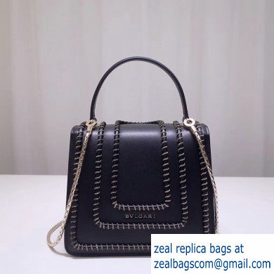 Bvlgari Serpenti Forever 18cm Woven Chain Crossbody Bag Black 2019 - Click Image to Close