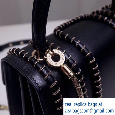 Bvlgari Serpenti Forever 18cm Woven Chain Crossbody Bag Black 2019