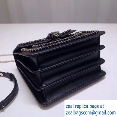 Bvlgari Serpenti Forever 18cm Woven Chain Crossbody Bag Black 2019