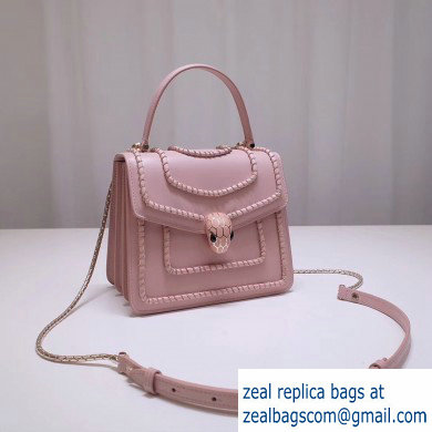 Bvlgari Serpenti Forever 18cm Woven Chain Crossbody Bag Pink 2019 - Click Image to Close