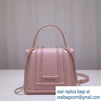 Bvlgari Serpenti Forever 18cm Woven Chain Crossbody Bag Pink 2019 - Click Image to Close