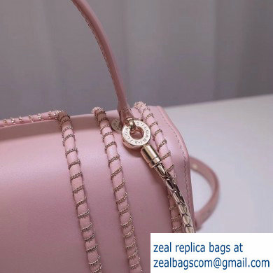 Bvlgari Serpenti Forever 18cm Woven Chain Crossbody Bag Pink 2019