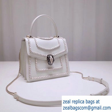 Bvlgari Serpenti Forever 18cm Woven Chain Crossbody Bag White 2019 - Click Image to Close