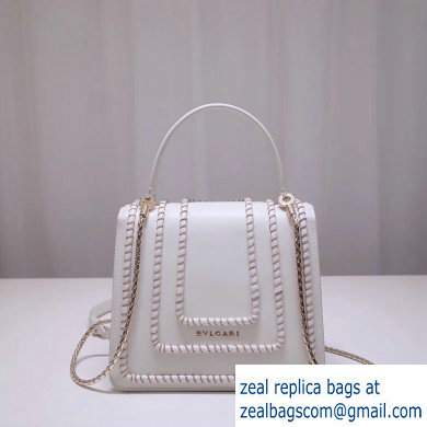 Bvlgari Serpenti Forever 18cm Woven Chain Crossbody Bag White 2019