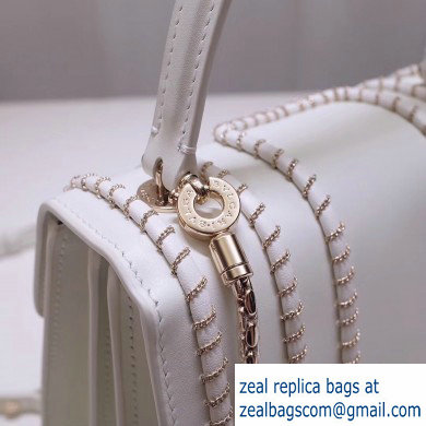 Bvlgari Serpenti Forever 18cm Woven Chain Crossbody Bag White 2019 - Click Image to Close