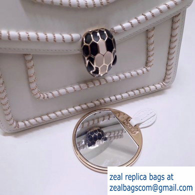 Bvlgari Serpenti Forever 18cm Woven Chain Crossbody Bag White 2019 - Click Image to Close