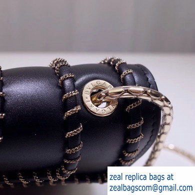 Bvlgari Serpenti Forever 20cm Woven Chain Crossbody Bag Black 2019 - Click Image to Close