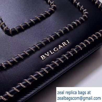 Bvlgari Serpenti Forever 20cm Woven Chain Crossbody Bag Black 2019