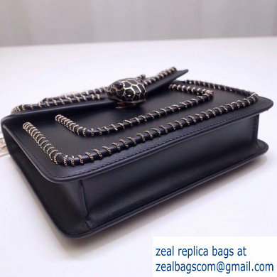 Bvlgari Serpenti Forever 20cm Woven Chain Crossbody Bag Black 2019 - Click Image to Close