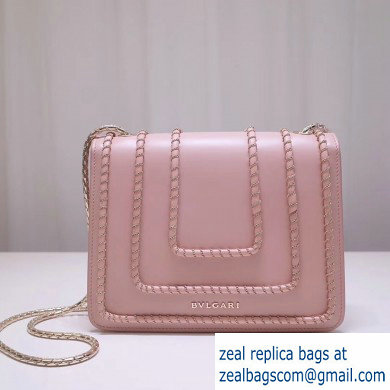 Bvlgari Serpenti Forever 20cm Woven Chain Crossbody Bag Pink 2019