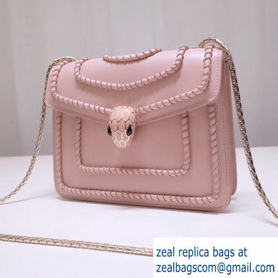 Bvlgari Serpenti Forever 20cm Woven Chain Crossbody Bag Pink 2019 - Click Image to Close